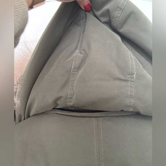 Soia & Kyo olive green down coat with removable natural fur hood - Picture 4 of 4